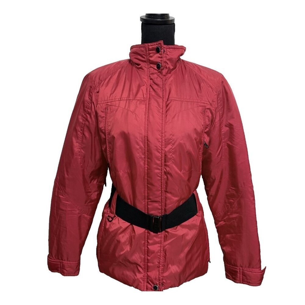 Vintage Ralph Lauren Active Quilted Lining Ski Jacket w/ Belt Size Medium Red
